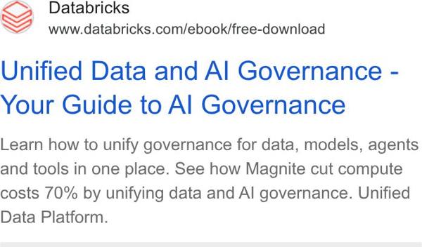 Databricks Google ad: