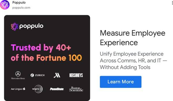 Poppulo Google ad: