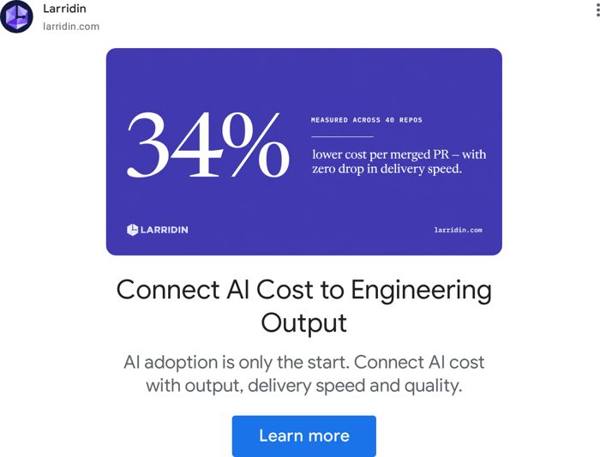 Larridin Google ad: 