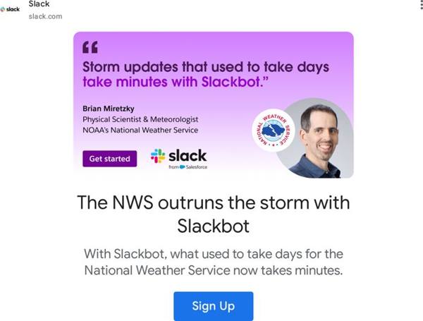 Slack Google ad: 