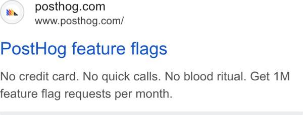 PostHog Google ad: