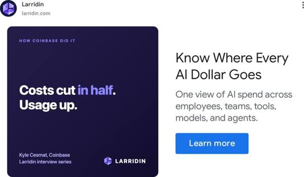 Larridin Google ad: 