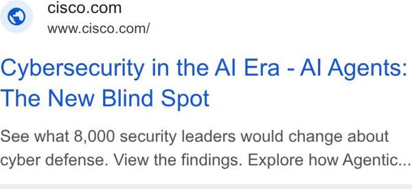 Cisco Google ad: