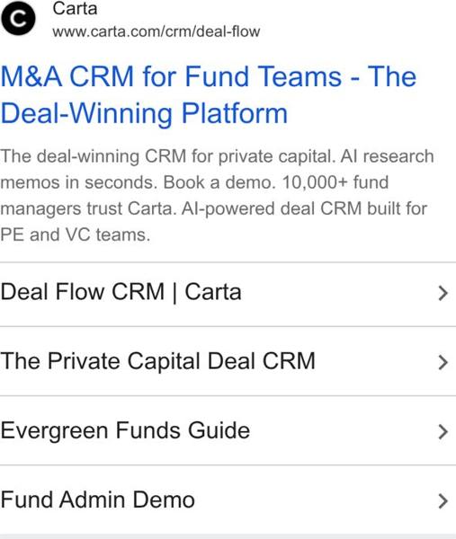 Carta Google ad: 