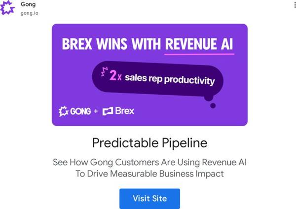 Gong Google ad: