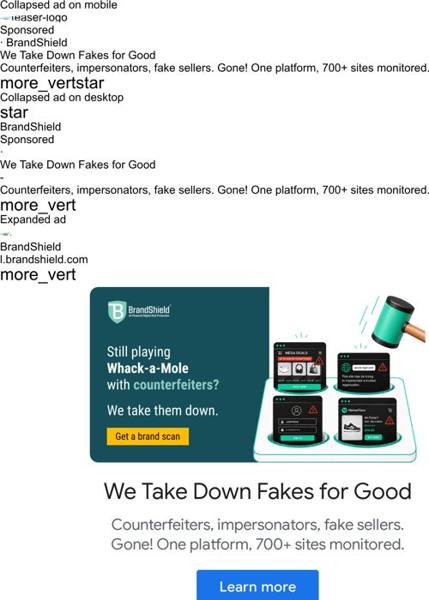 BrandShield Google ad: 