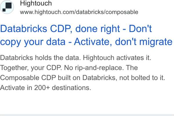 Hightouch Google ad: 