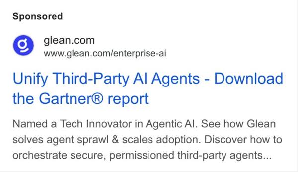 Glean Google ad: