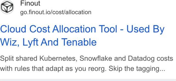 Finout Google ad: 