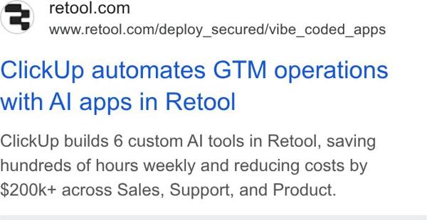 Retool Google ad: 