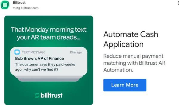 Billtrust Google ad: 