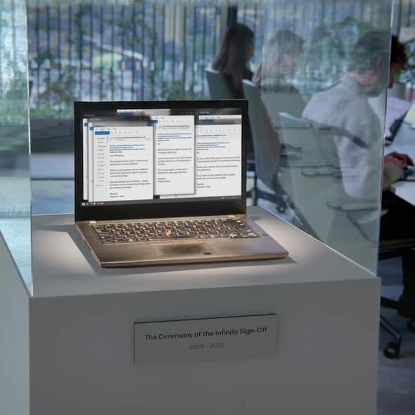 Spendesk LinkedIn ad: The Ceremony of the Infinite Sign-Off 2003 - 2020
