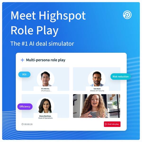 Highspot LinkedIn ad: Most AI role play relies on imagined scenarios.