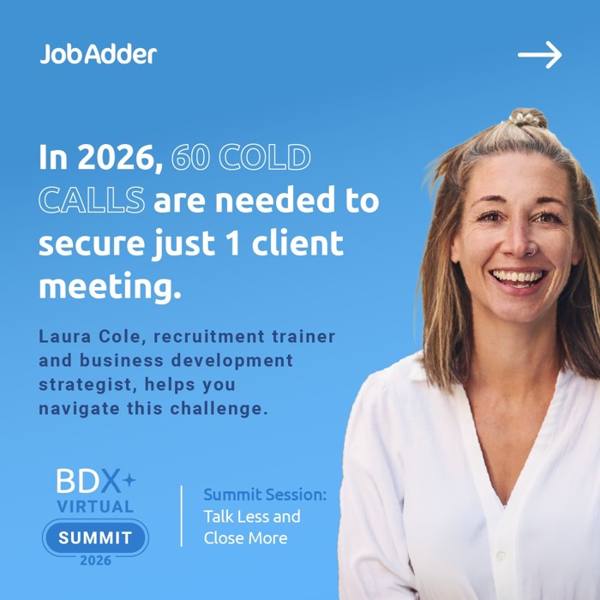 JobAdder LinkedIn ad: It now takes 60 cold calls to land 1 meeting.