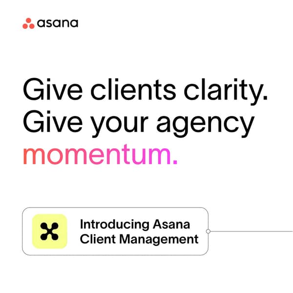 Asana LinkedIn ad: Meet Asana Client Management, an AI-native application that brings client relationships and project work into one place.