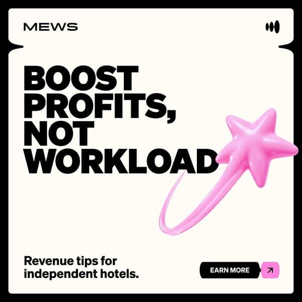 Mews LinkedIn ad: Your guests spend 30% of their trip budget outside the room.
