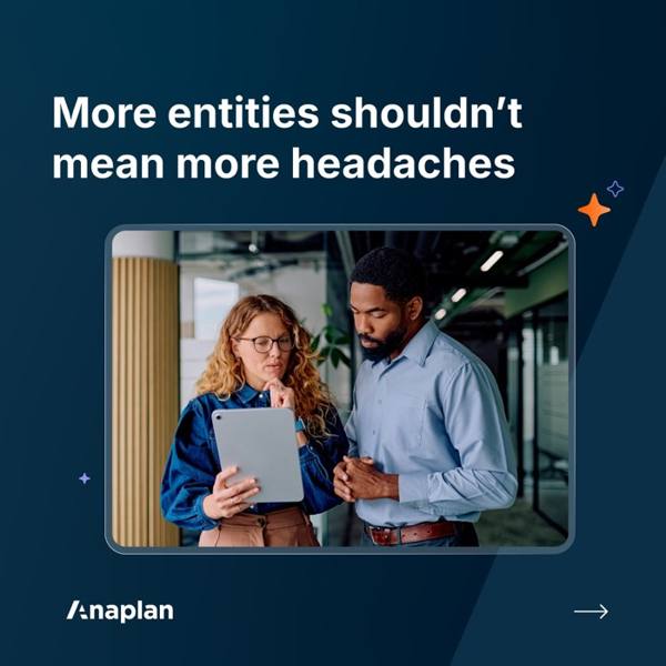 Anaplan LinkedIn ad: Ditch the late nights and manual work at month-end.