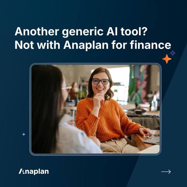 Anaplan LinkedIn ad: Finance needs AI that works. IT needs oversight and governance.
