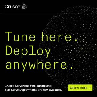 Crusoe Meta ad: Tune here. Deploy anywhere.
