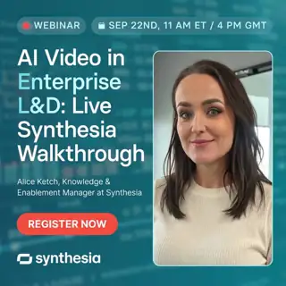 Synthesia Meta ad: AI Video in Enterprise L&D Webinar