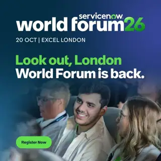 ServiceNow Meta ad: World Forum puts AI in your hands. Join us 20 October in London.