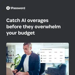 1Password Meta ad: Bridge the gap between your AI budget and your token usage