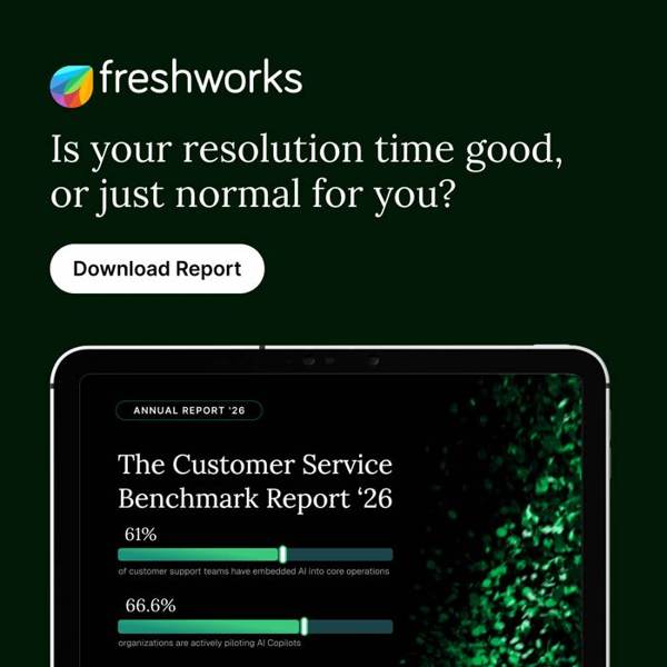 Freshworks Meta ad: Download the Customer Service Benchmark Report '26