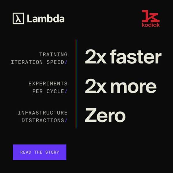 Lambda Meta ad: Kodiak trained a better model, faster