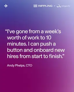 Rippling Meta ad: Onboard new hires in 60 seconds