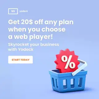 Yodeck Meta ad: Save $20, choose a web player!