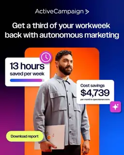 ActiveCampaign Meta ad: How To Get 13 Hours Back Each Week