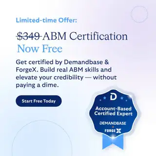 Demandbase Meta ad: Save $349: Get Certified in ABM Without Paying a Dime