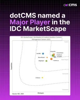 dotCMS Meta ad: dotCMS named a Major Player in the IDC MarketScape: Worldwide AI-Enabled Headless CMS 2025 Vendor Assessment!