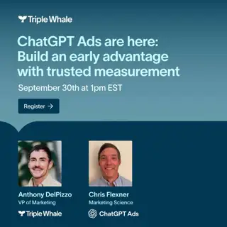 Triple Whale Meta ad: Webinar—Measure ChatGPT Ads