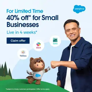Salesforce Meta ad: One connected platform to sell, serve & collaborate — Now at 40% off!