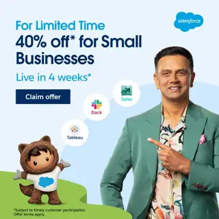 Salesforce Meta ad: One connected platform to sell, serve & collaborate — Now at 40% off!