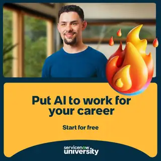 ServiceNow Meta ad: Start learning for free at ServiceNow University