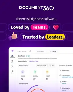 Document360 Meta ad: Document360, Marketing-leading Knowledge Base software