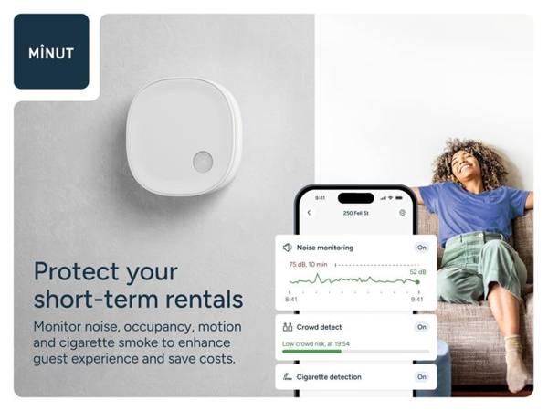 minut.com Reddit ad: The future of property monitoring - protect your properties without infringing on guest privacy.