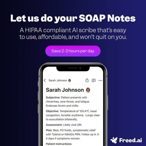 getfreed.ai Reddit ad: AI scribe for clinicians